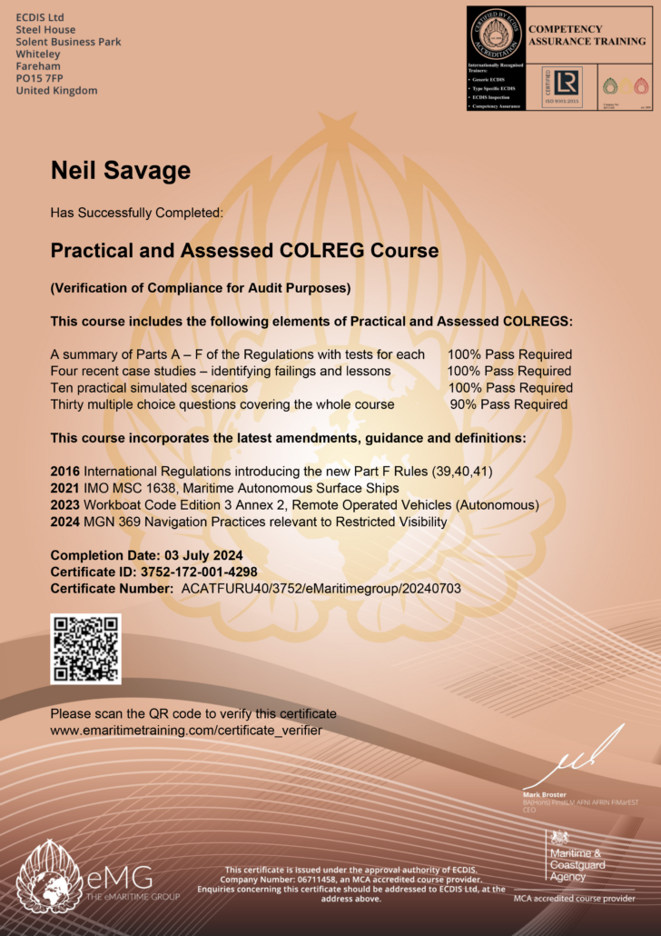 ROR certificate)